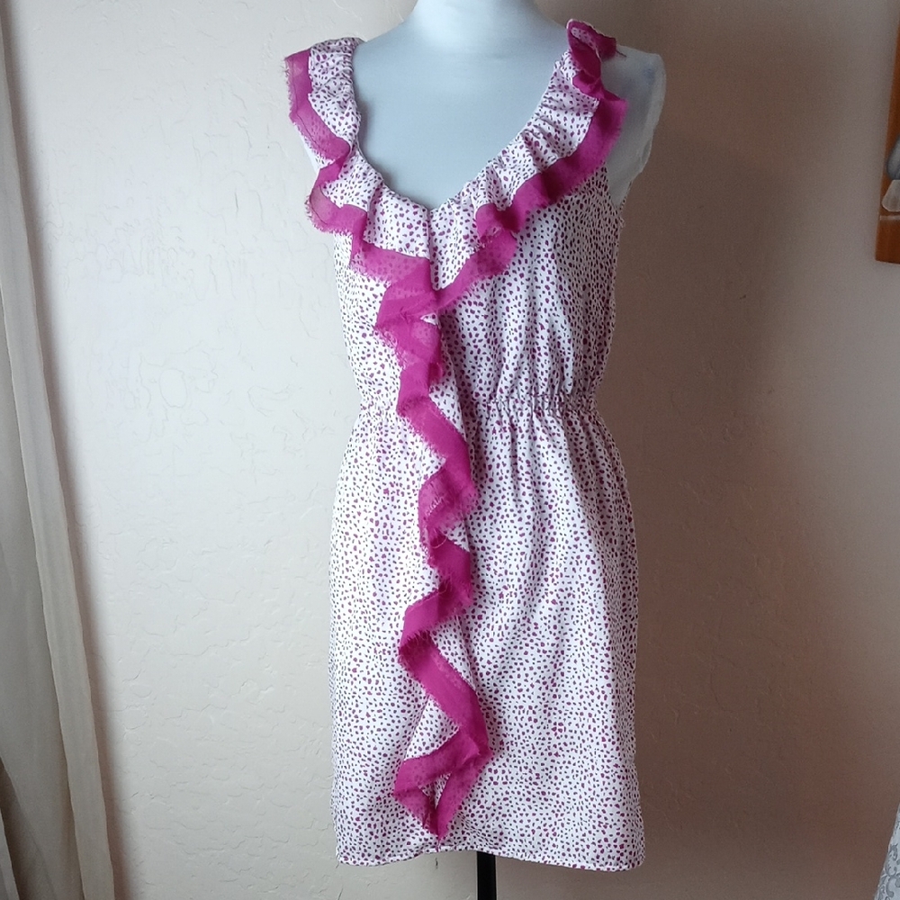 Ann Taylor LOFT Petite Pink Ruffle Dress